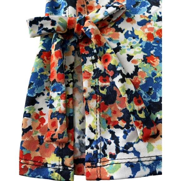 SUNNY LEIGH SHORT SPLIT SLV, V-NECK, TUNIC TOP, WOMENS, L, MULTICOLORED FLORAL - Picture 9 of 12